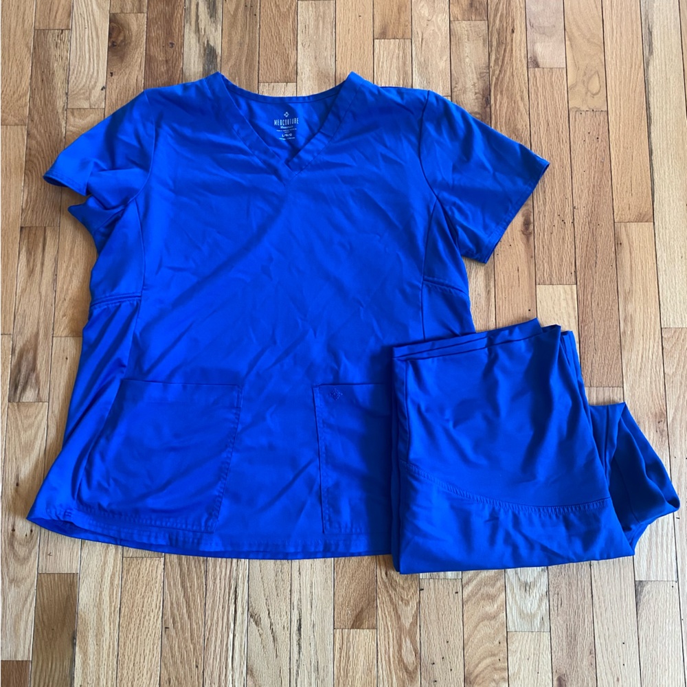 Maternity Med couture electric Blue Scrub Set